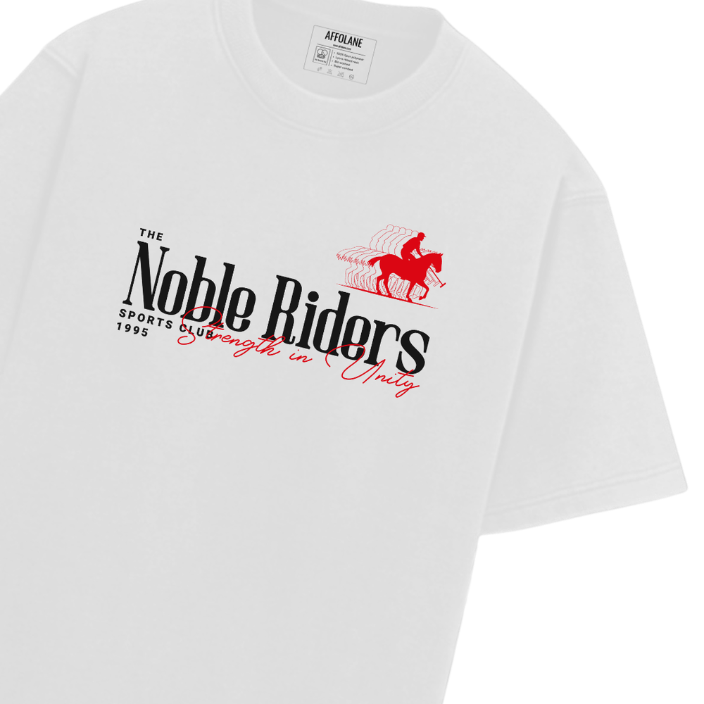 Noble Riders Sports Club Unisex Oversized Tshirt - Grey