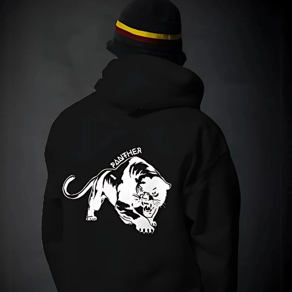 Panther Oversized Hoodie - Black