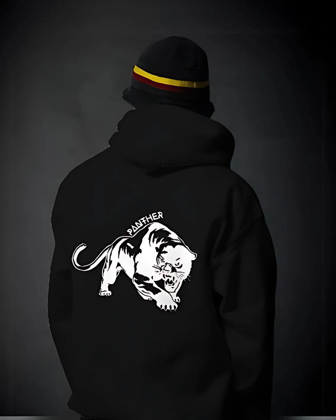 Panther Oversized Hoodie - Black