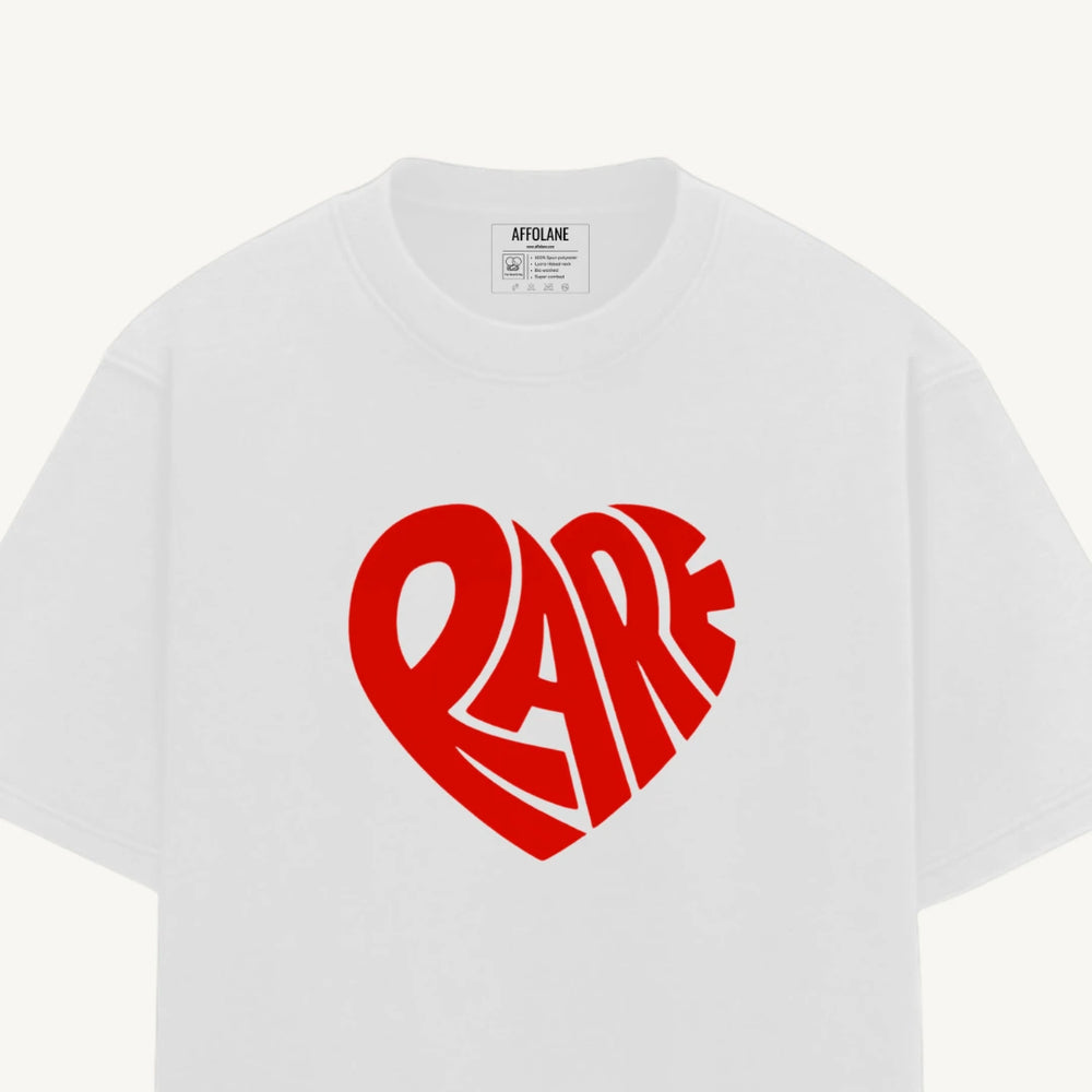 Rare Heart Oversized Tshirt - White