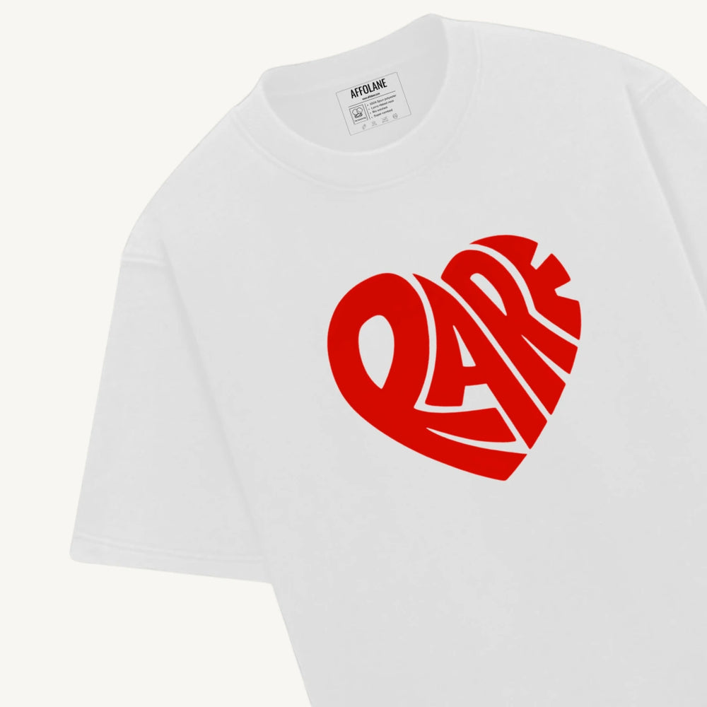 Rare Heart Oversized Tshirt - White