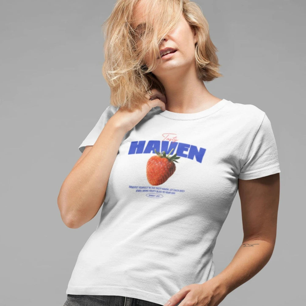 Tasty Haven Strawberry Regular Tshirt - White