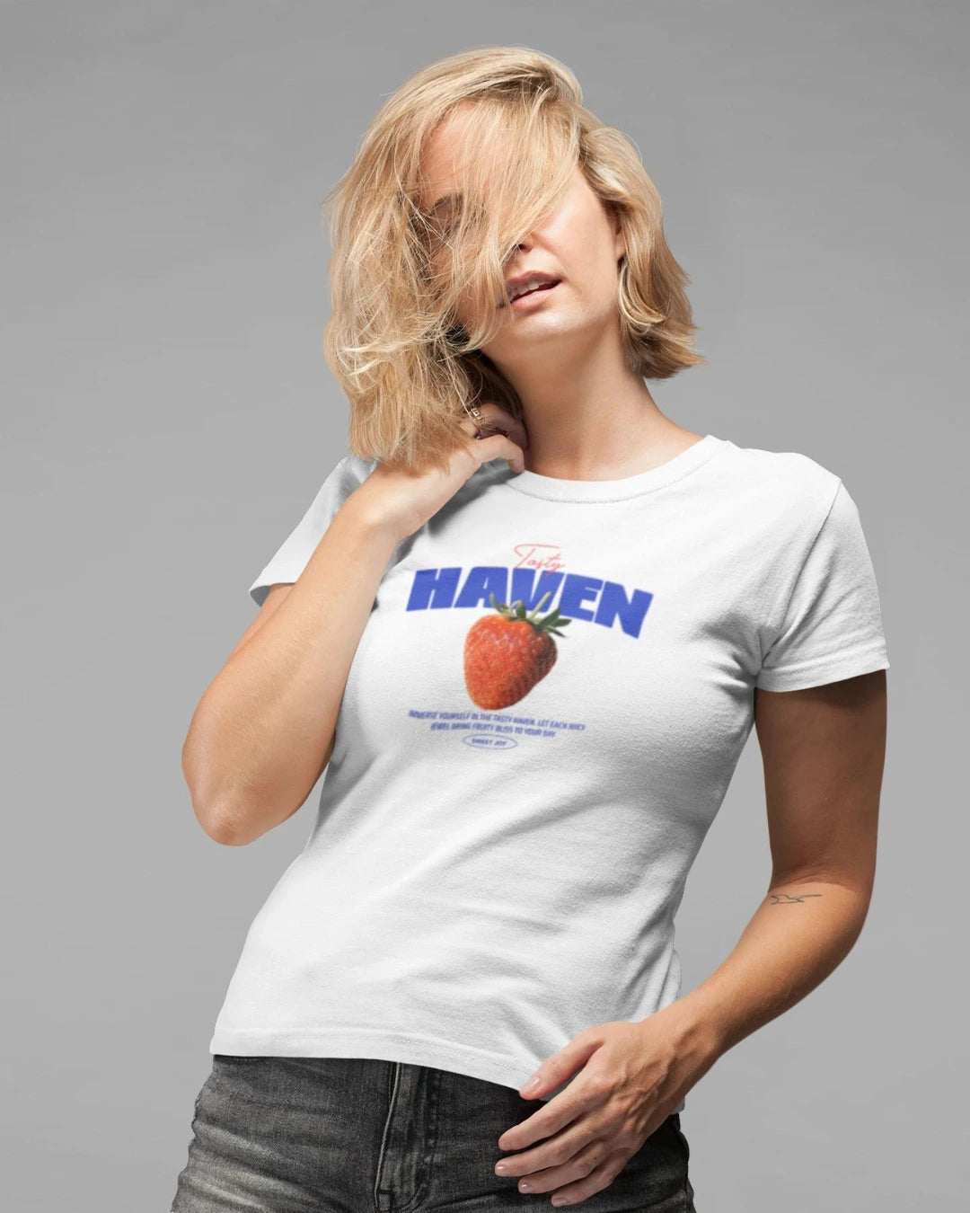 Tasty Haven Strawberry Regular Tshirt - White