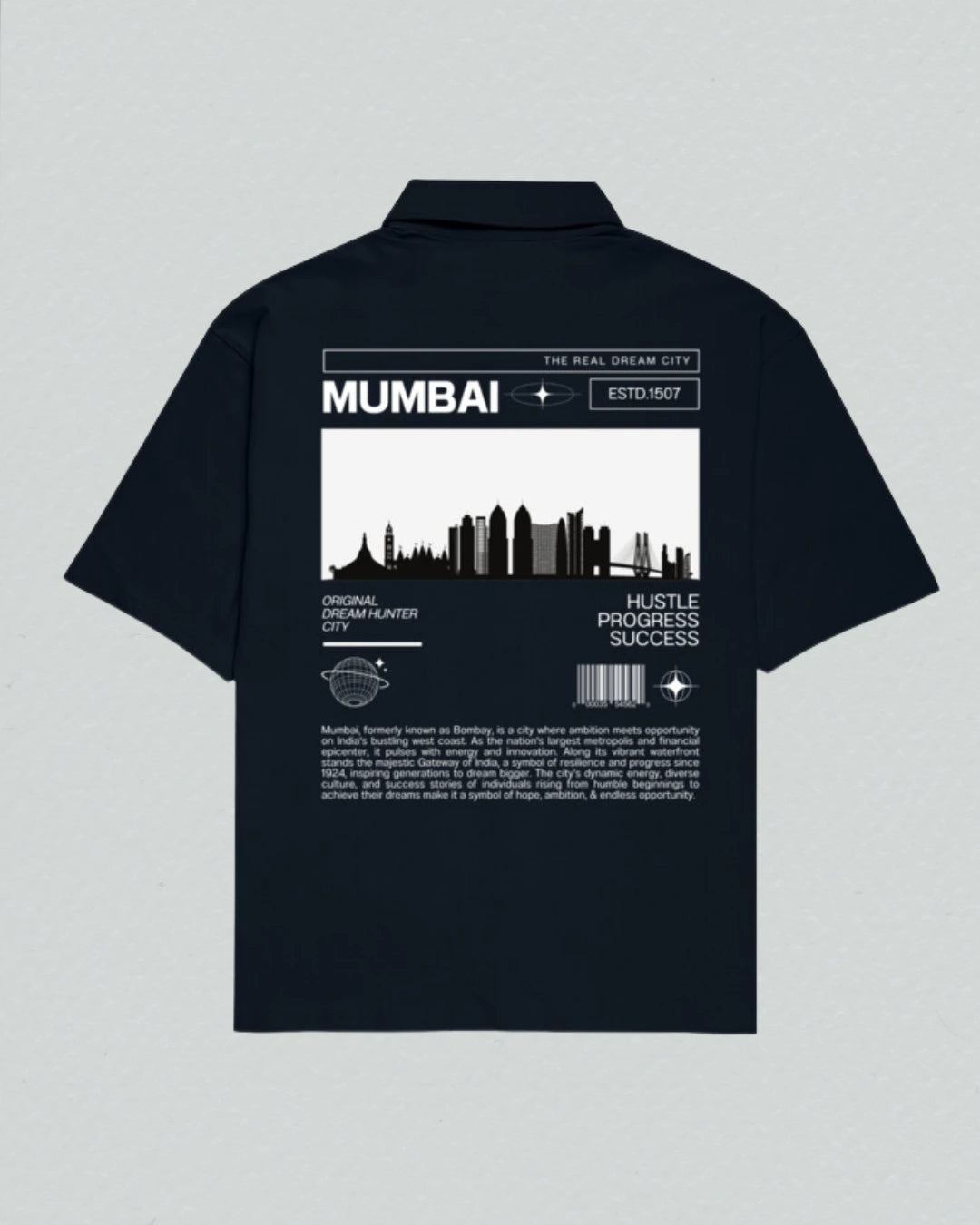 Mumbai Oversized Shirt - Navy Blue