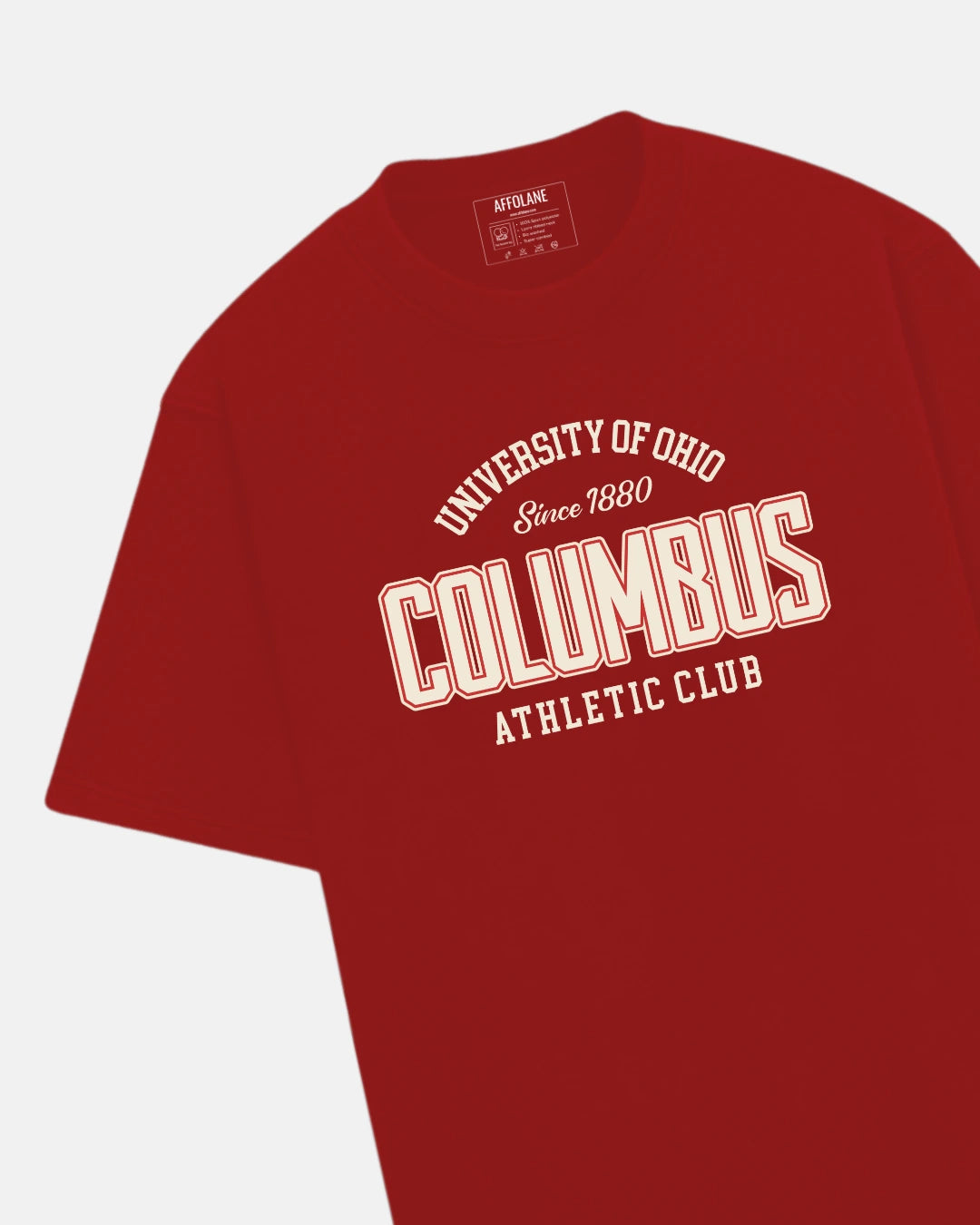 Columbus Athletic Club Unisex Oversized Tshirt - Red