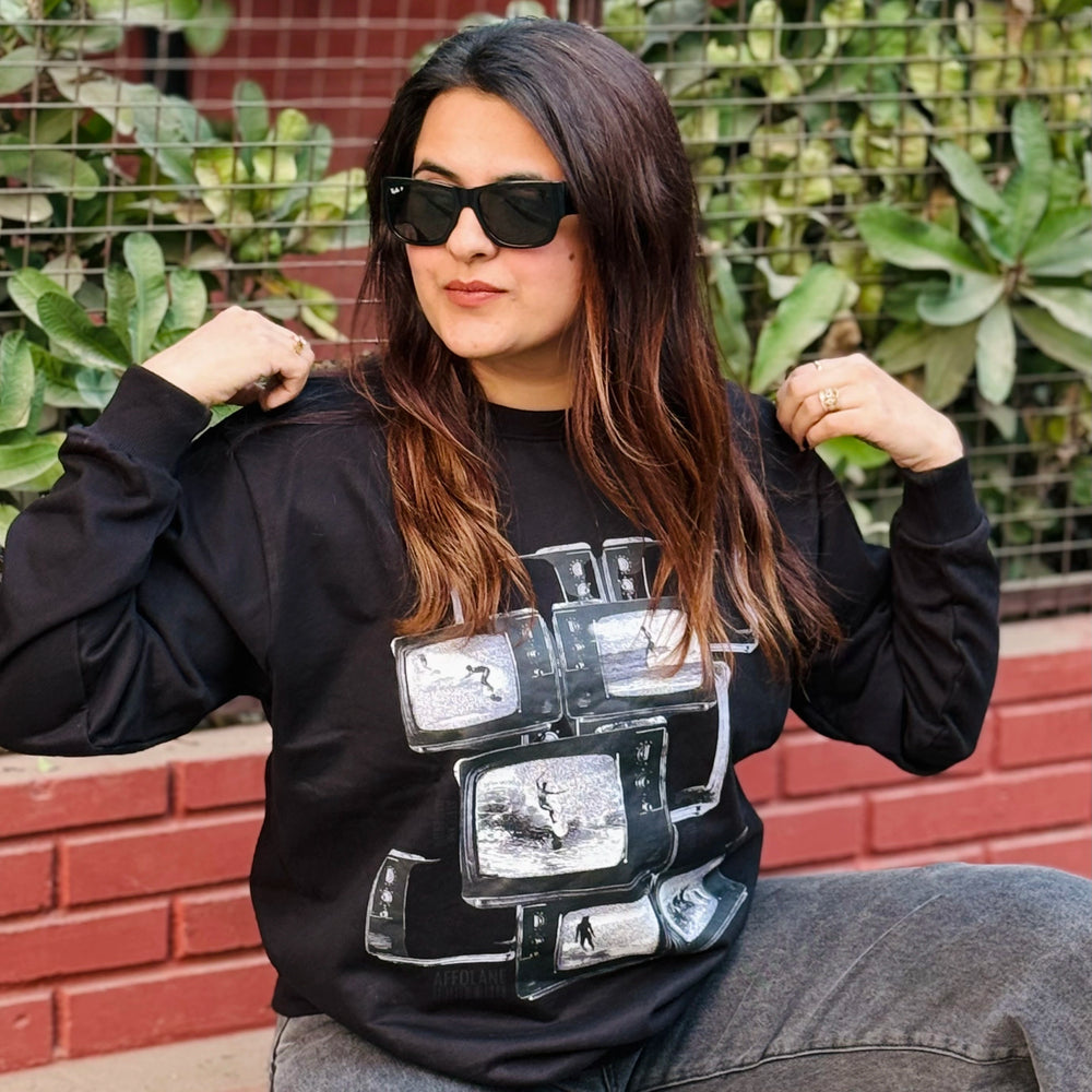 Vintage Television Unisex Sweatshirt - Black