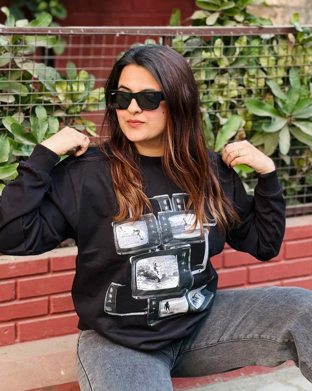 Vintage Television Unisex Sweatshirt - Black