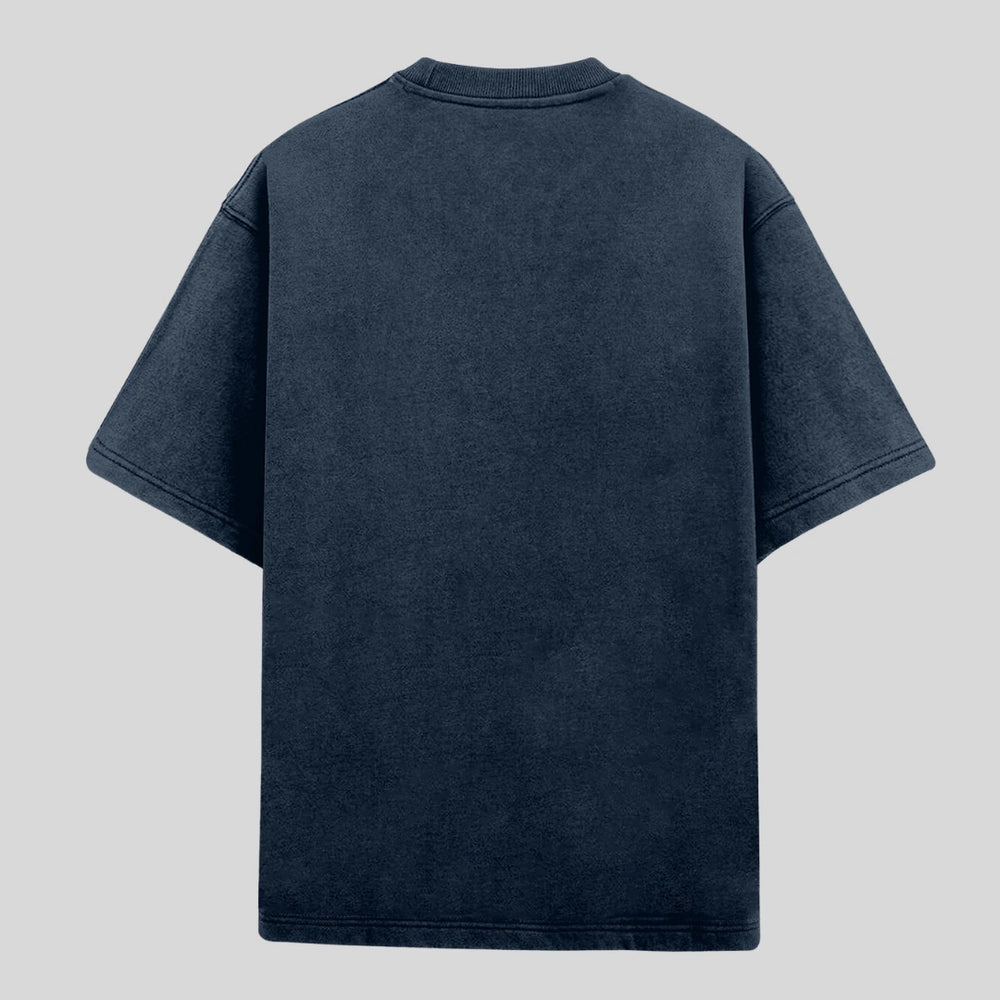 
                      
                        Unisex Acid Wash Oversized Solid Tshirt - Navy Blue
                      
                    