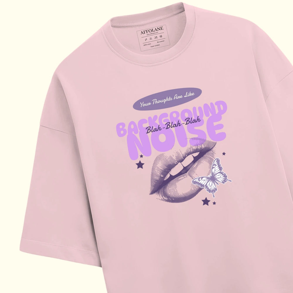 Background Noise Oversized Tshirt - Baby Pink