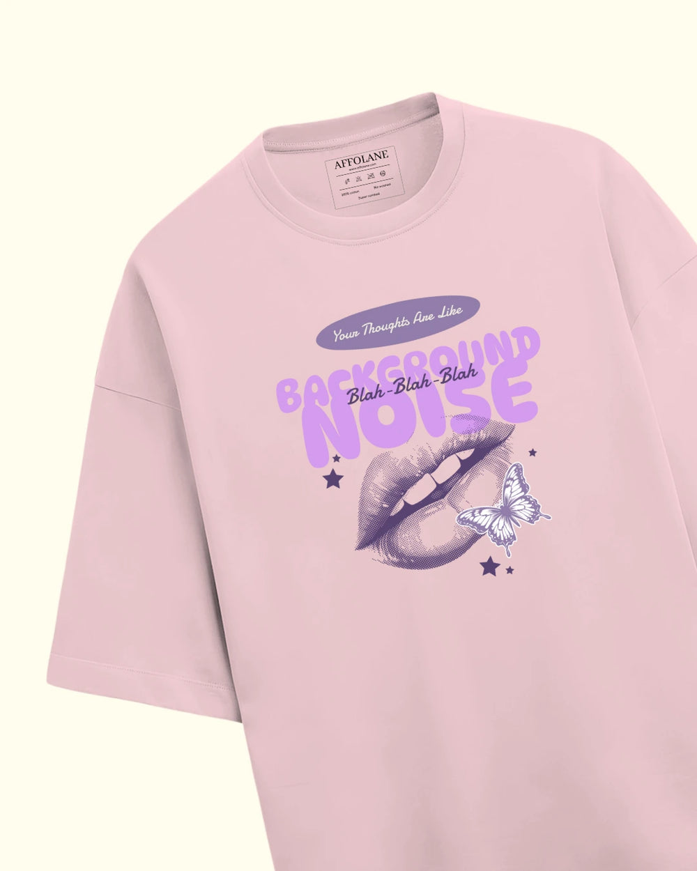 Background Noise Oversized Tshirt - Baby Pink