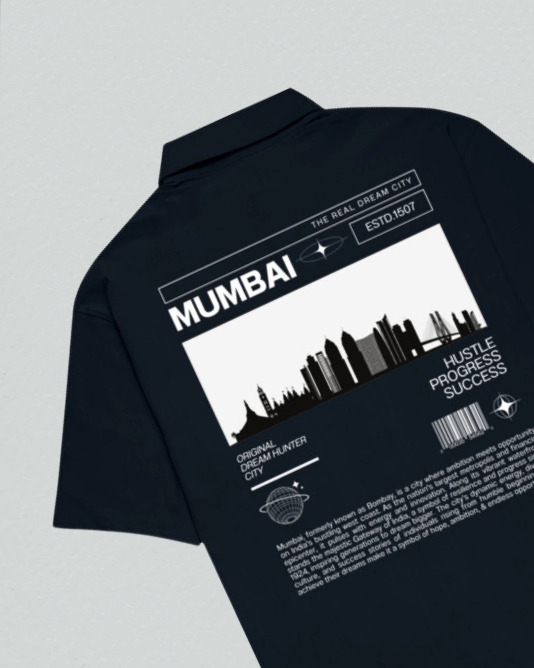 Mumbai Oversized Shirt - Navy Blue