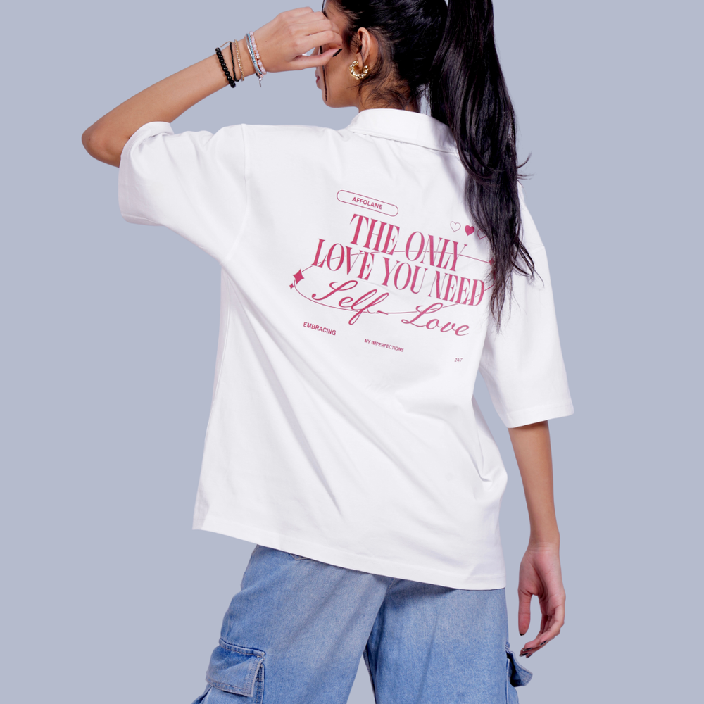 
                      
                        Self Love Oversized Shirt - White
                      
                    