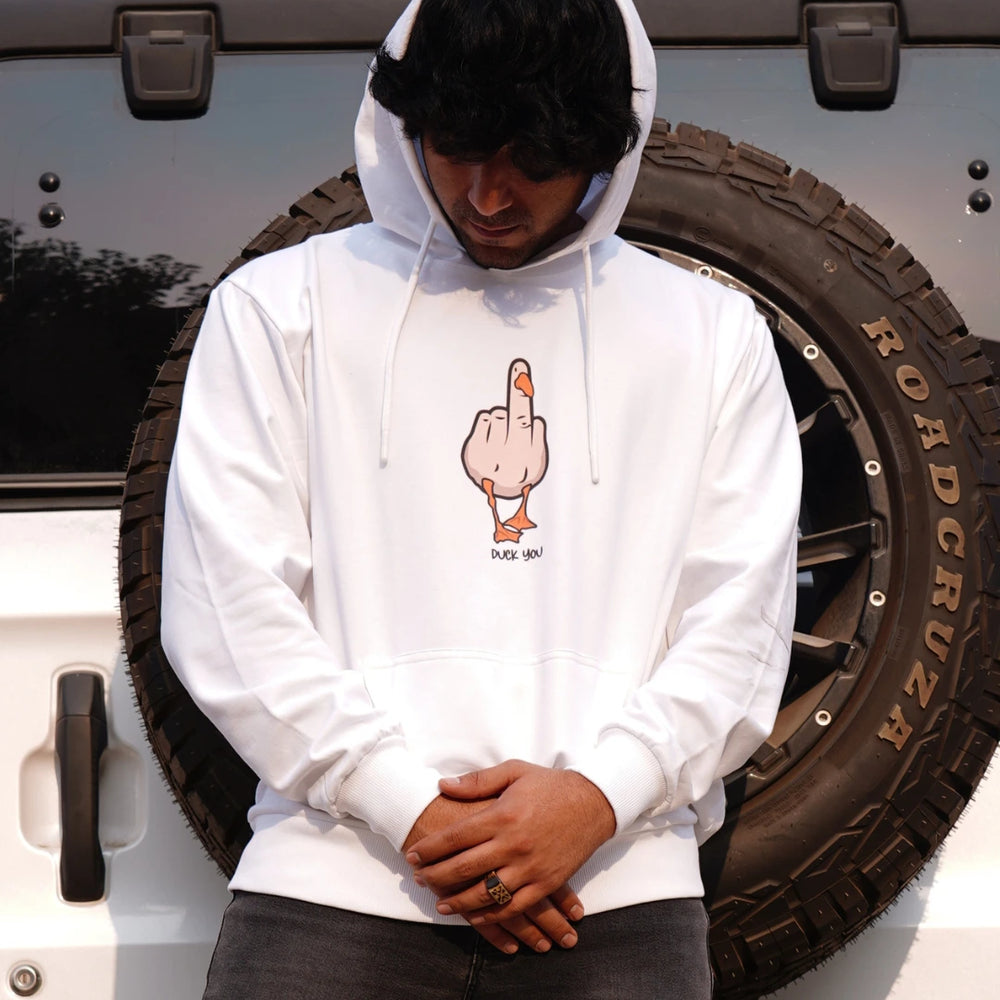 Duck You Unisex Hoodie - White