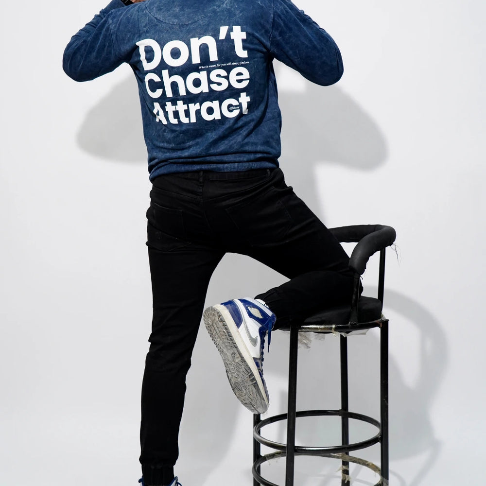 
                      
                        Don't Chase Acid Wash Unisex Hoodie - Navy Blue
                      
                    