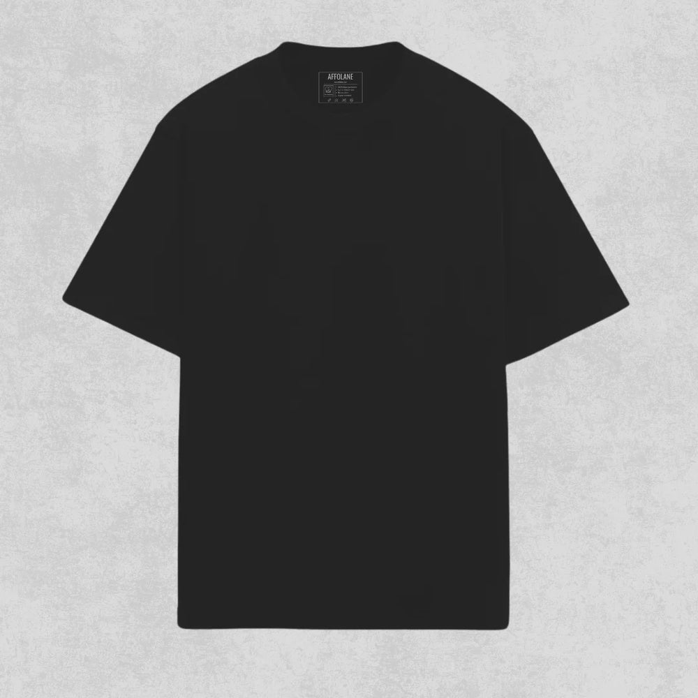 Unisex Oversized Solid Tshirt - Black