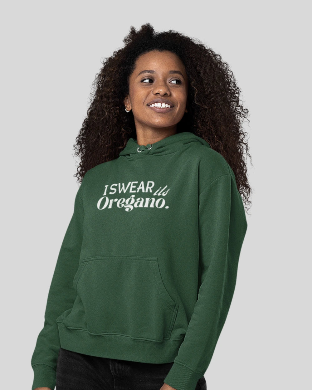 I Swear Its Oregano Unisex Hoodie - Bottle Green