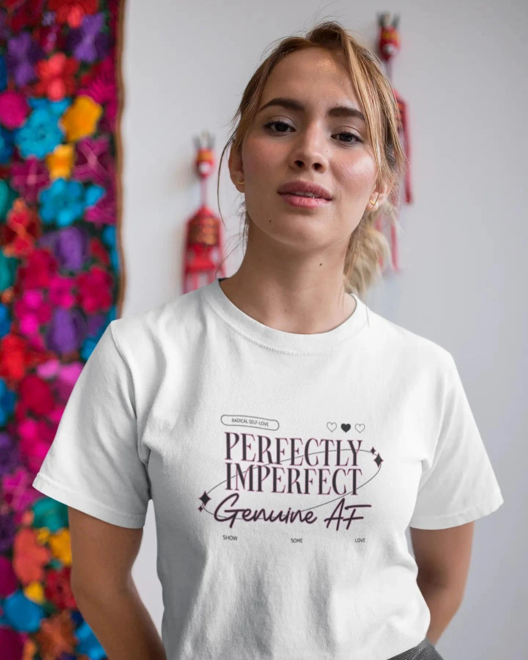 Perfectly Imperfect Genuine AF Regular Tshirt - White