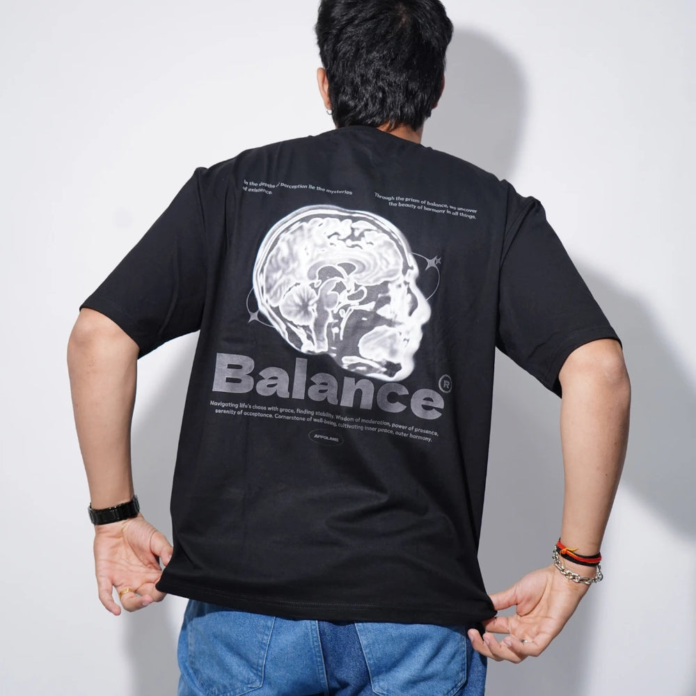 Balance Unisex Oversized Tshirt - Black