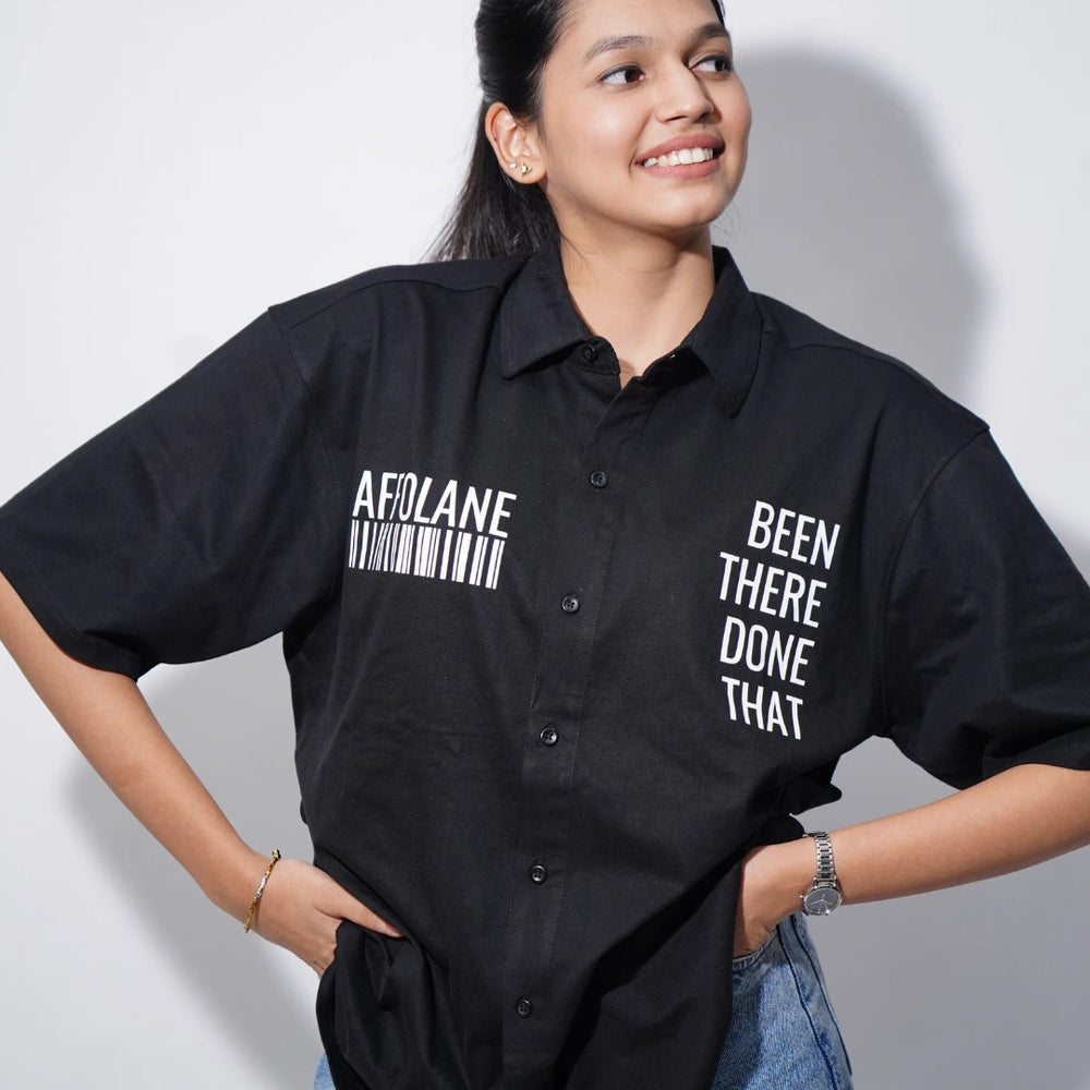 
                      
                        been There Done That Unisex Oversized Shirt - Black
                      
                    