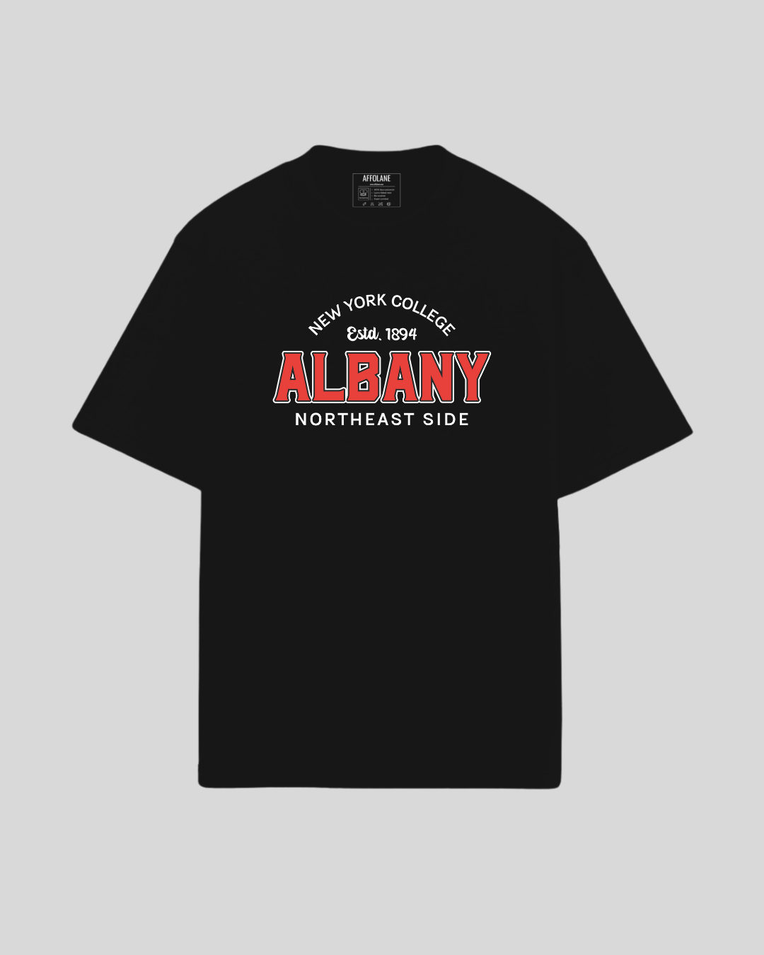 Albany Northeast Side Unisex Oversized Tshirt - Black