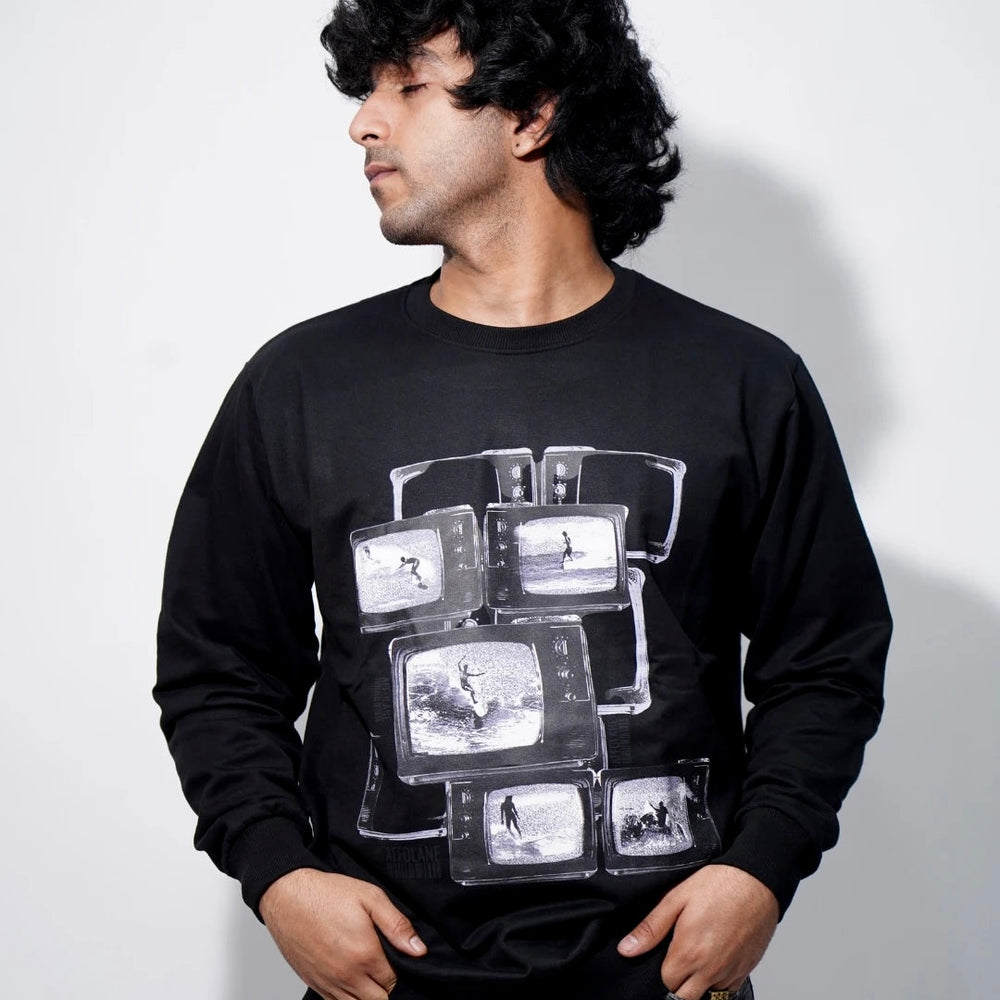 Vintage Television Unisex Sweatshirt - Black