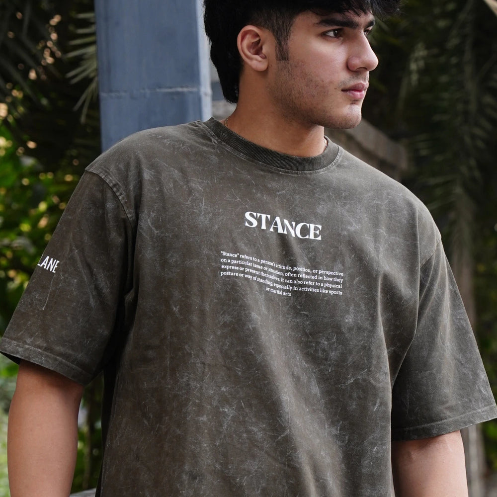 Stance Acid Wash Oversized Tshirt - Olive Green