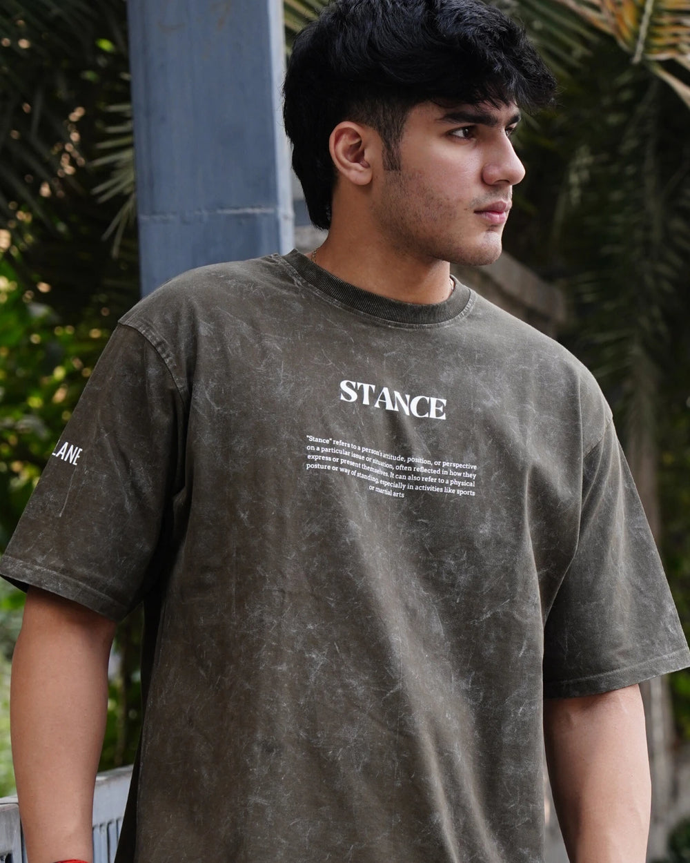 Stance Acid Wash Oversized Tshirt - Olive Green